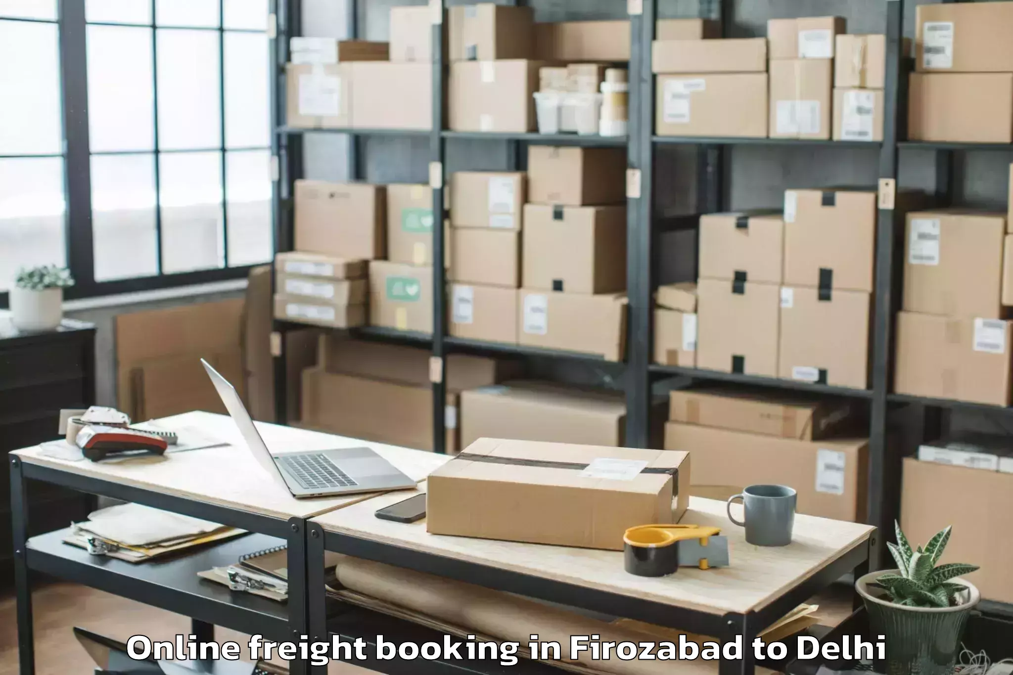 Top Firozabad to Unity One Janakpuri Mall Online Freight Booking Available